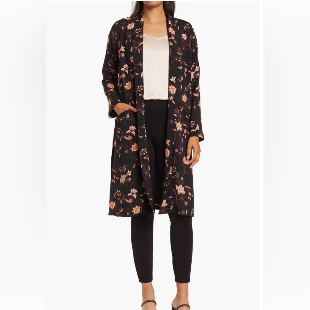 DR2 Duster Black Floral Jacket